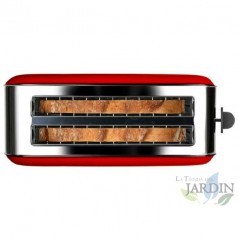 Taurus Vintage 1400W Toaster | 2-Scheiben-Toaster | 6 Bräunungsstufen | Edelstahl-Toaster mit Timer