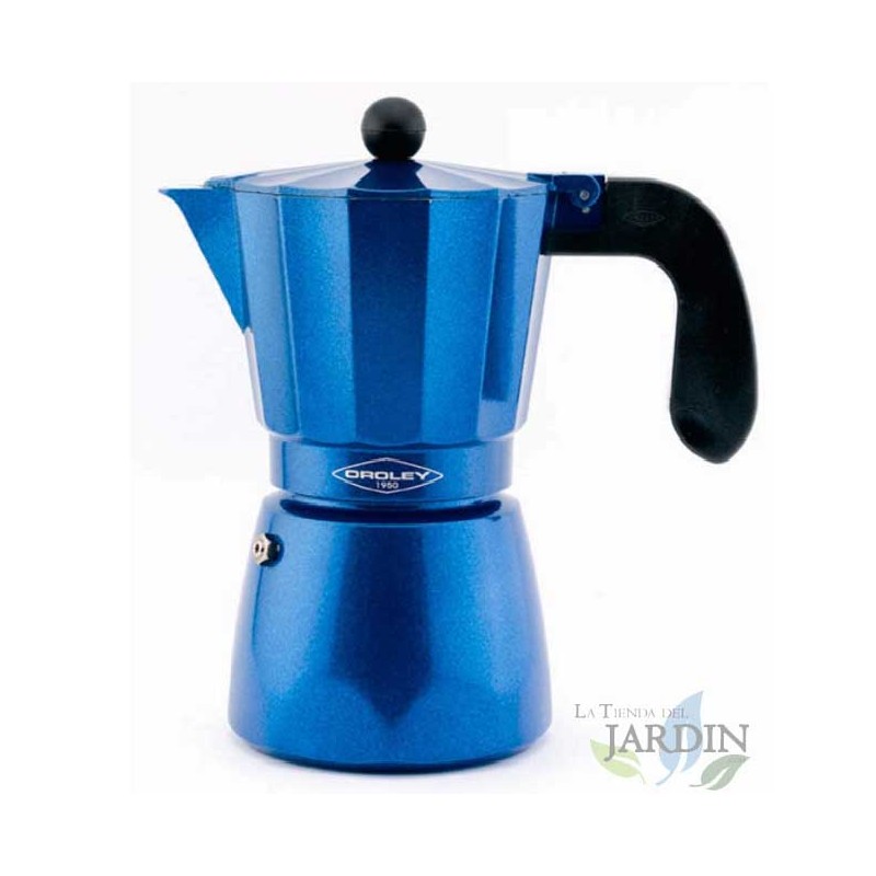 Cafetière italienne Oroley Blue Induction. 9 tasses, Cafetière à induction, Vitrocéramique, Feu et Gaz