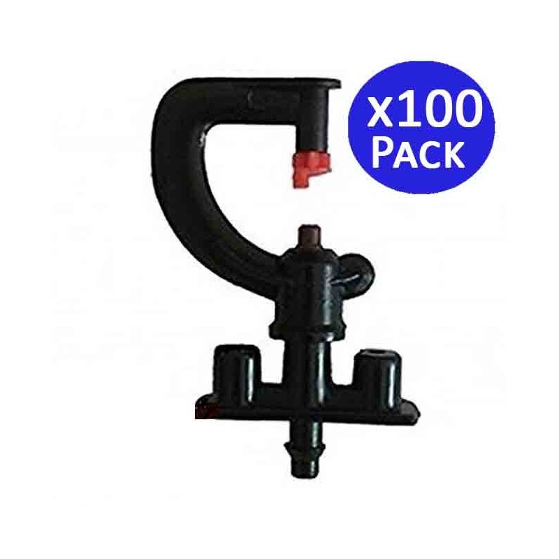 Lot de 100 Système micro-drip arroseur 180º, Portée 1,7-2 meters Lot de 100 Système micro-drip arroseur 180º, Portée 1,7-2 meters