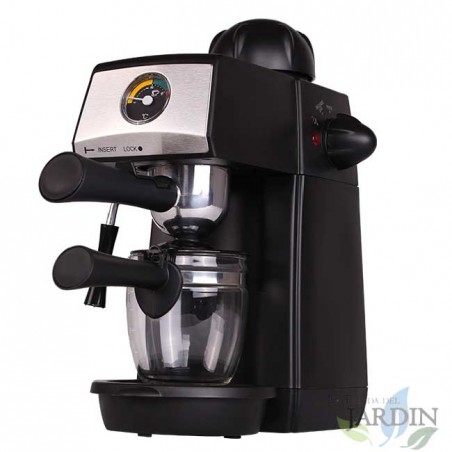 Cafetera espresso Grunkel con 5 bares de presión y capacidad para 4 tazas.