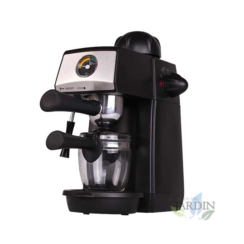 Macchina per caffè espresso Grunkel con 5 bar di pressione e capacità di 4 tazze.