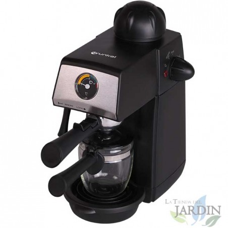  Grunkel Espressomaschine mit 5 Bar Druck und Fassungsvermögen für 4 Tassen.