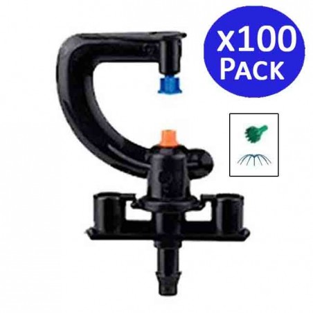 100 Stück Mikrodosiersystem 360º mit 12 Düsen, Reichweite 2,5-3 Meter