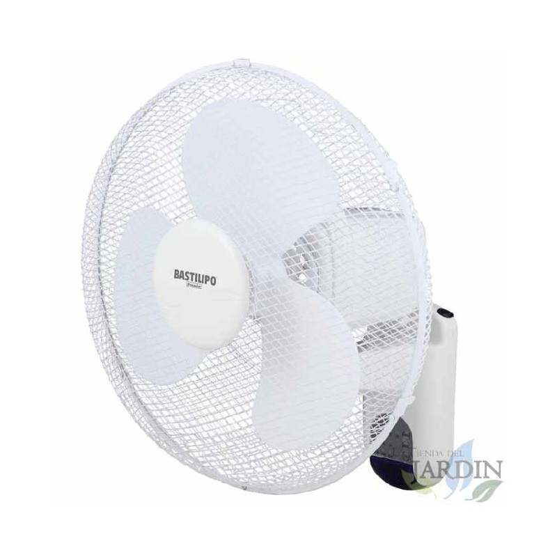 Ventilateur mural Bastilipo avec télécommande, 45 W, blanc