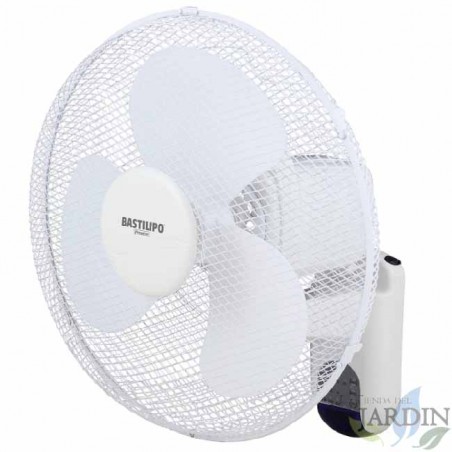 Ventilador de parede Bastilipo, controle remoto, 45 W, branco | Economia de energia B | Ar fresco