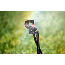 Lot de 100 Système micro-drip arroseur 360º, Portée 2,5-3 m avec Piquet Micro Stake complet 40cm + Tubing + tétine