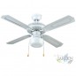 Ventilatore da soffitto con luce E27, 50 W, bianco, 105 x 42 cm, pale reversibili [Classe di efficienza energetica A++]