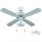 Ventilatore da soffitto con luce E27, 50 W, bianco, 105 x 42 cm, pale reversibili [Classe di efficienza energetica A++]