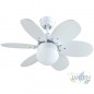 Ventilador de Techo con Mando a distancia, 60W, 75cm de diámetro, Luz LED incorporada, Multicolor/Blanco.