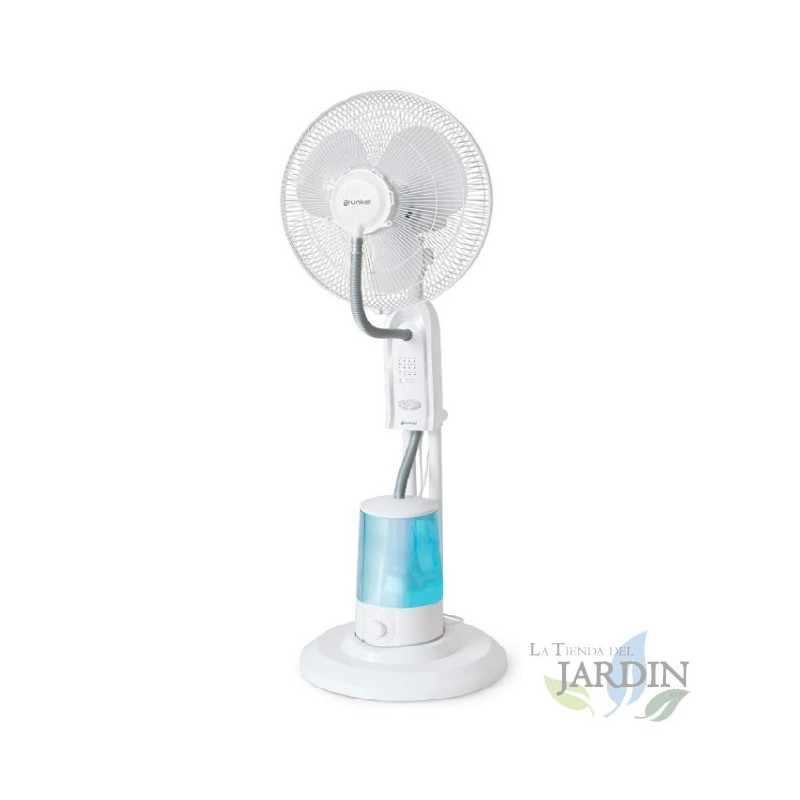 Ventilador con nebulizador Grunkel, 3 velocidades, 75W, Blanco.