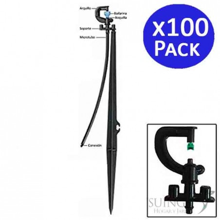 Micro arroseur 90° avec piquet. 100 unités.