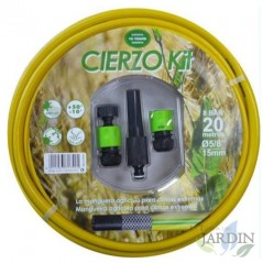 Tuyau d'arrosage de jardin pour Arrosage Professionnel Cierzo 15mm 3/8'' 20m avec Pistolet