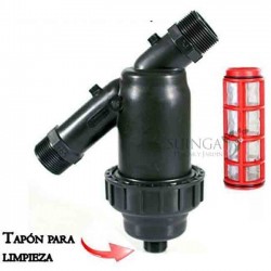 Filtro de Riego 1 1/4'' | Filtro de Malla para Tuberia 40mm | Tapón de drenaje incluido | Sistema de Filtrado para Riego