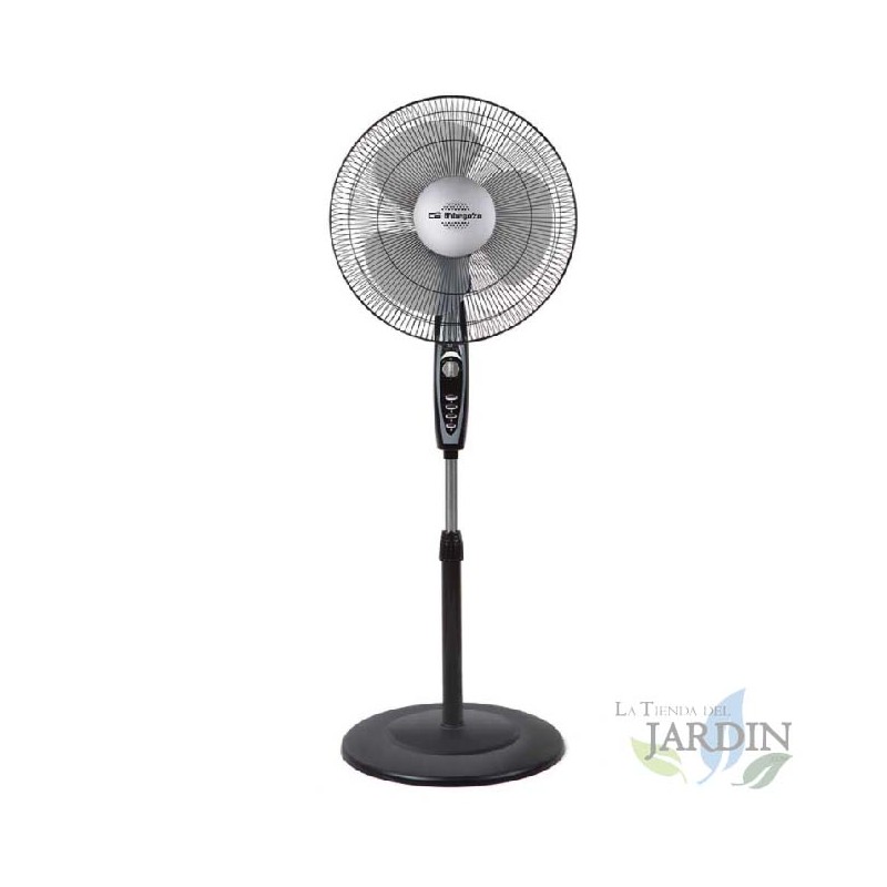 Ventilador de pie Orbegozo SF3347, 3 velocidades de ventilación, Temporizador.