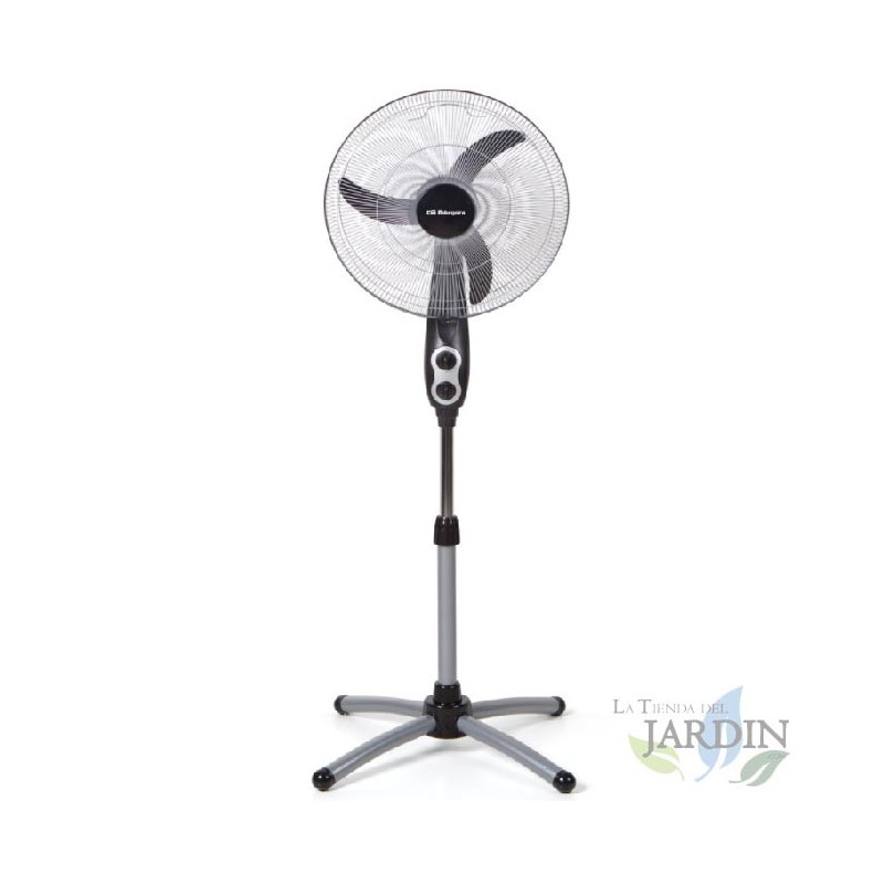 Ventilatore a piantana oscillante ovale Orbegozo, 3 velocità, timer.