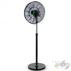 Ventilateur sur pied silencieux Orbegozo F0248, télécommande, 18 pales. Noir et vert