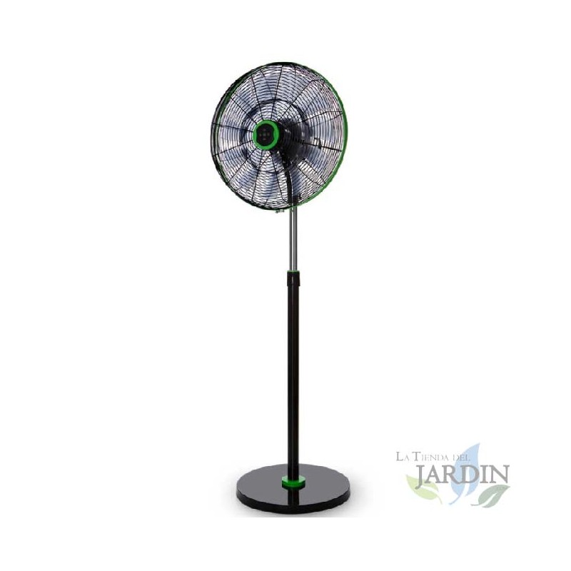 Ventilateur sur pied silencieux Orbegozo F0248, télécommande, 18 pales. Noir et vert