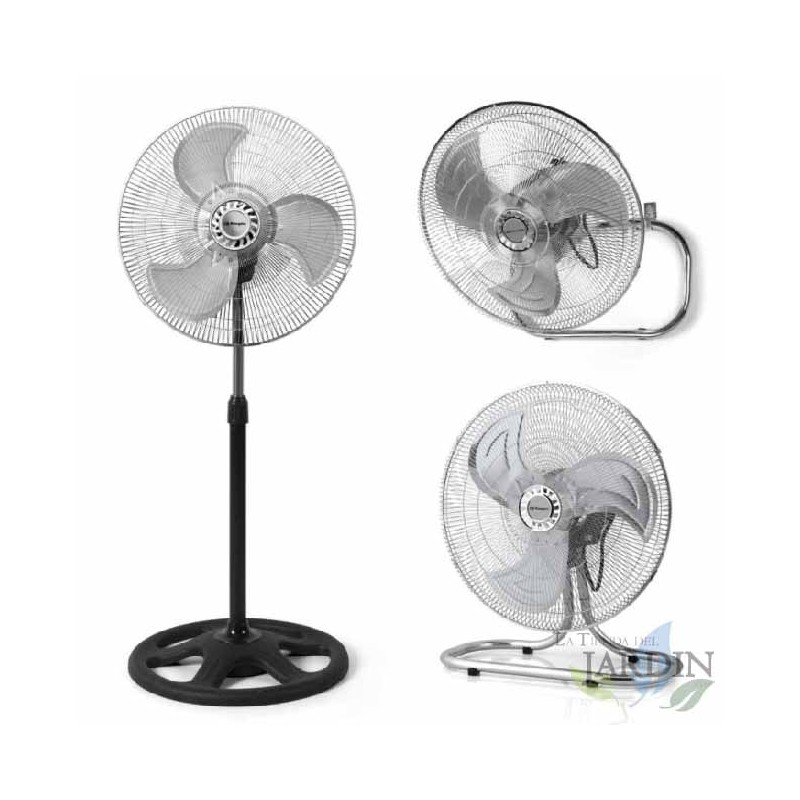 Orbegozo 3-in-1 fan (desktop, foot and wall), 3 speeds, oscillating, 90W.  Orbegozo 3-in-1 fan (desktop, foot and wall), 3 speeds, oscillating, 90W.