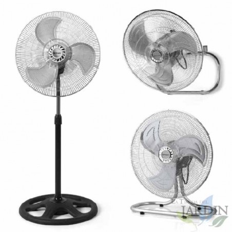 Ventilatore Orbegozo 3 in 1 (da tavolo, da terra e da parete), 3 velocità, oscillante, 90W.