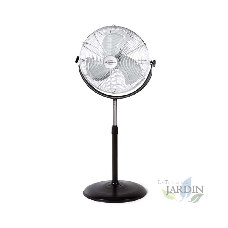 Orbegozo industrial floor fan, 3 speeds, 155W, Black and silver. Orbegozo industrial floor fan, 3 speeds, 155W, Black and silver.