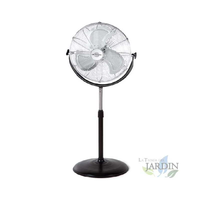 Ventilatore industriale a piantana Orbegozo, 3 velocità, 155 W, nero e argento.