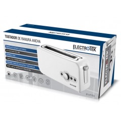 Grille-pain automatique 1300W Electrotek, Toaster compact 1 fente jusqu'à 4 tranches, Grille-pain électrique, blanc