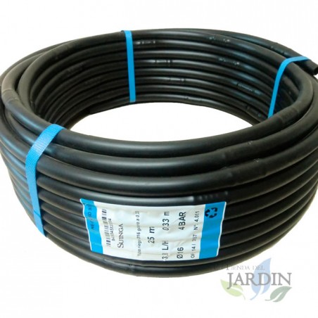 16mm Tropfbewässerungsrohr, 33cm, schwarz, 25 Meter