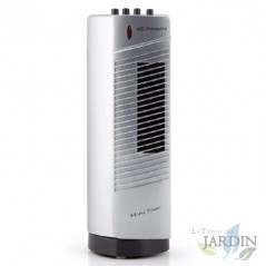 Ventilador de mesa mini torre Orbegozo, 30 W, cinza e preto.