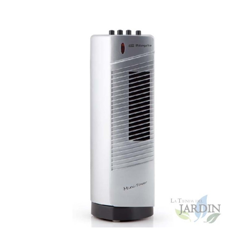 Ventilador de mesa mini torre Orbegozo, 30 W, cinza e preto.