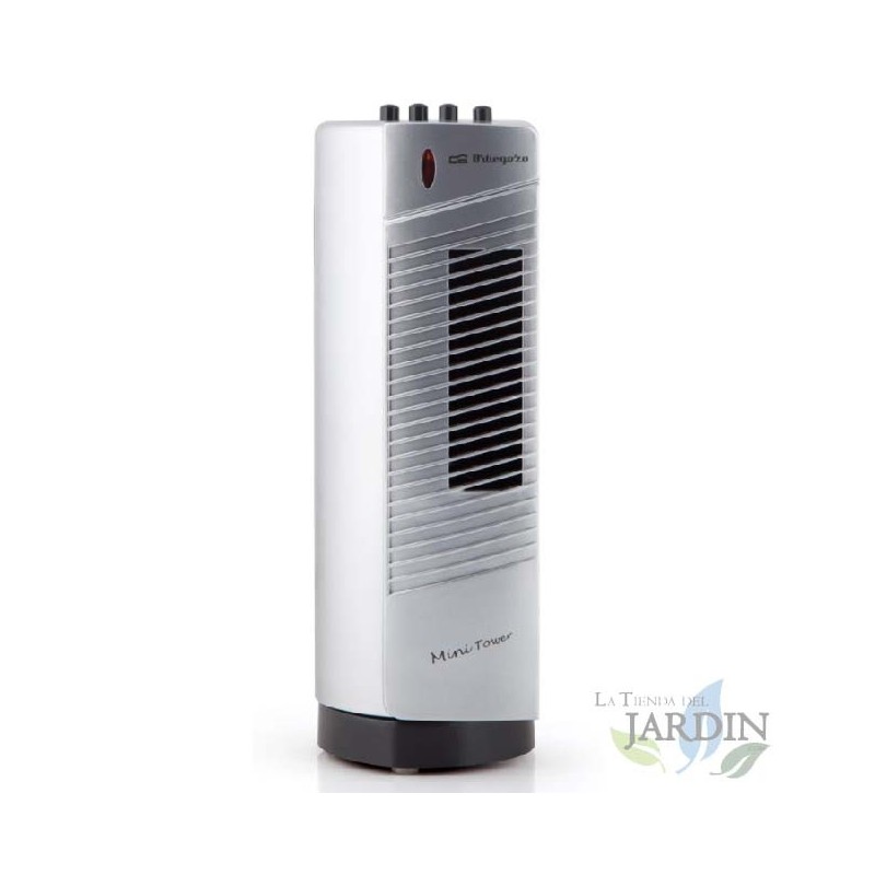 Ventilador mini torre de sobremesa Orbegozo, 30 W, gris y negro.