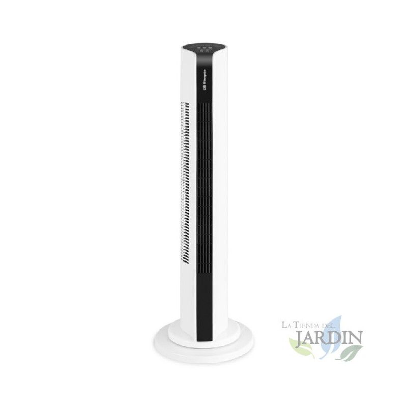 Ventilador de torre Orbegozo, 3 velocidades, painel sensível ao toque, 50 W.