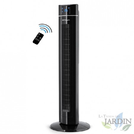 Ventilador de torre con Mando a distancia, Iónico, 60 W, panel frontal LED.