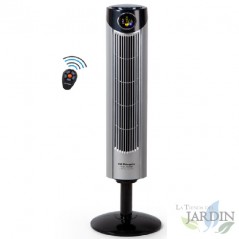 Ventilador de torre iônico Orbegozo, controle remoto, visor digital, 3 velocidades, 45W.
