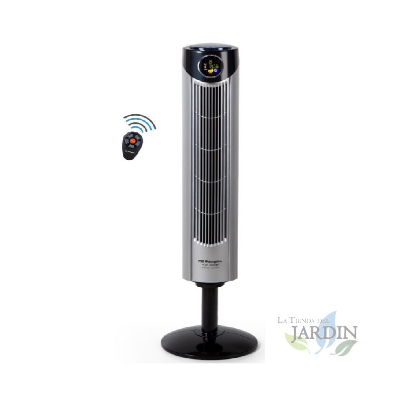 Orbegozo Ionic-Turmventilator, Fernbedienung, Digitalanzeige, 3 Geschwindigkeiten, 45 W.