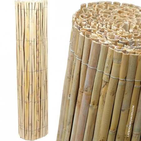 Canisse naturelle fendue pour jardin 1,5 x 5 m. Canisse en Roseau Nature pour l'occultation, la délimitation ou l'ombrage