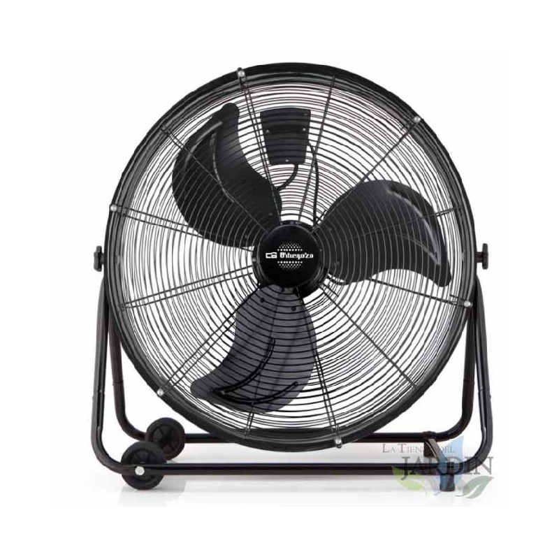 Ventilateur industriel Orbegozo 150W, 3 vitesses, hélice diamètre 60 cm, roues pour le transport, noir