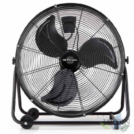 Ventilador industrial Orbegozo, 150 W, 3 velocidades, diámetro hélice 60 cm, ruedas para transporte, Negro.