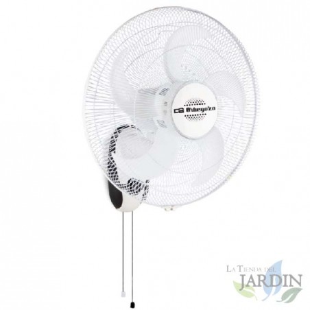 Ventilador de parede Orbegozo, 5 pás, 3 velocidades, cabeça inclinável, oscilante, 80 W | Ventilador de parede