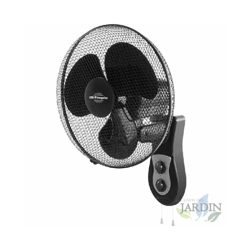 Ventilador de parede, oscilante, 3 velocidades, temporizador, pás de 40 cm, 40 W.