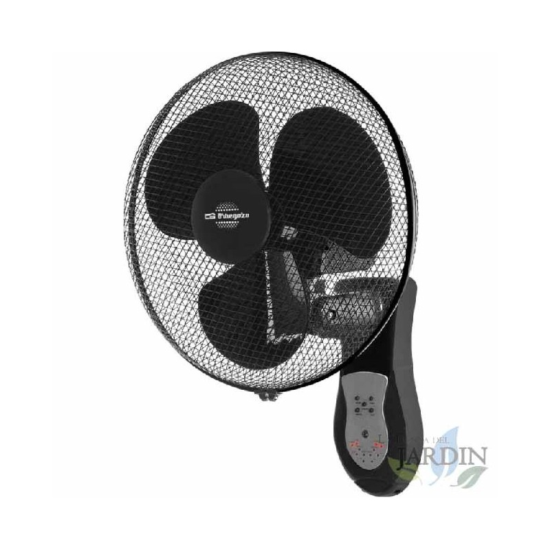 Ventilateur mural Orbegozo, oscillant, 3 modes, télécommande, minuterie, pales de 40 cm, 40 W.