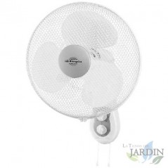 Ventilador de parede Orbegozo, oscilante, 3 velocidades, temporizador, cabeça basculante, pás de 40 cm, 40 W, branco.