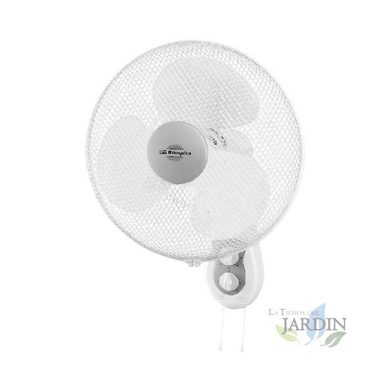  Orbegozo Wandventilator, oszillierend, 3 Geschwindigkeiten, Timer, Kopf neigbar, weiß.