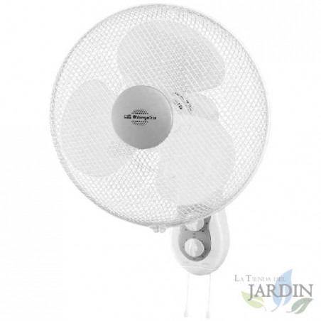 Orbegozo Wandventilator, oszillierend, 3 Geschwindigkeiten, Timer, neigbarer Kopf, 40 cm Flügel, 40 W, weiß.