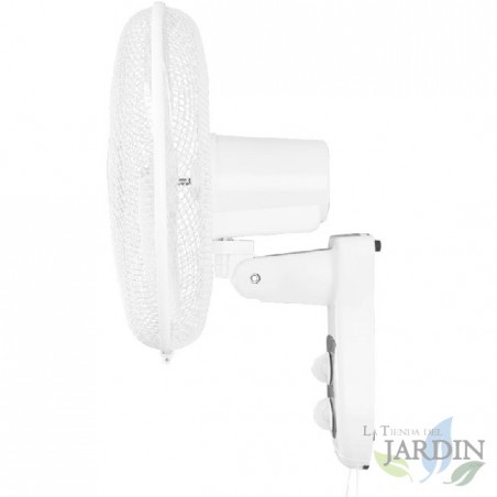 Ventilatore da parete Orbegozo, oscillante, 3 velocità, timer, testa basculante, bianco.