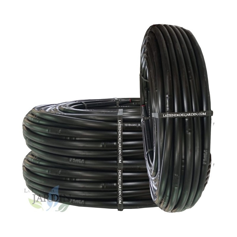 Tubo de irrigação por gotejamento de 16 mm | Tubo com gotejadores a cada 33 cm | Tubo de gotejamento de 16 mm, 300 metros, preto