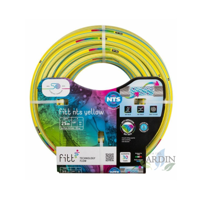 Tuyau d'arrosage de jardin NTS Yellow 15mm et 25 mètres Tuyau d'arrosage de jardin NTS Yellow 15mm et 25 mètres