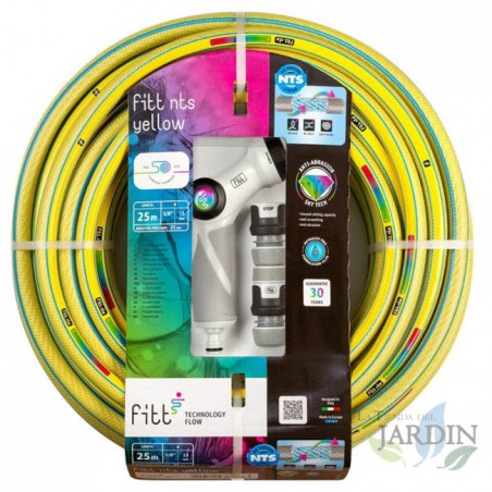 Kit tubo da giardino NTS giallo da 15 mm e 15 m con pistola