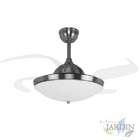 Ventilatore da soffitto Orbegozo, 3 pale retrattili, luce LED, telecomando [Classe di efficienza energetica A+]
