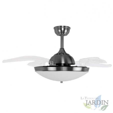 Ventilatore da soffitto Orbegozo, 3 pale retrattili, luce LED, telecomando [Classe di efficienza energetica A+]