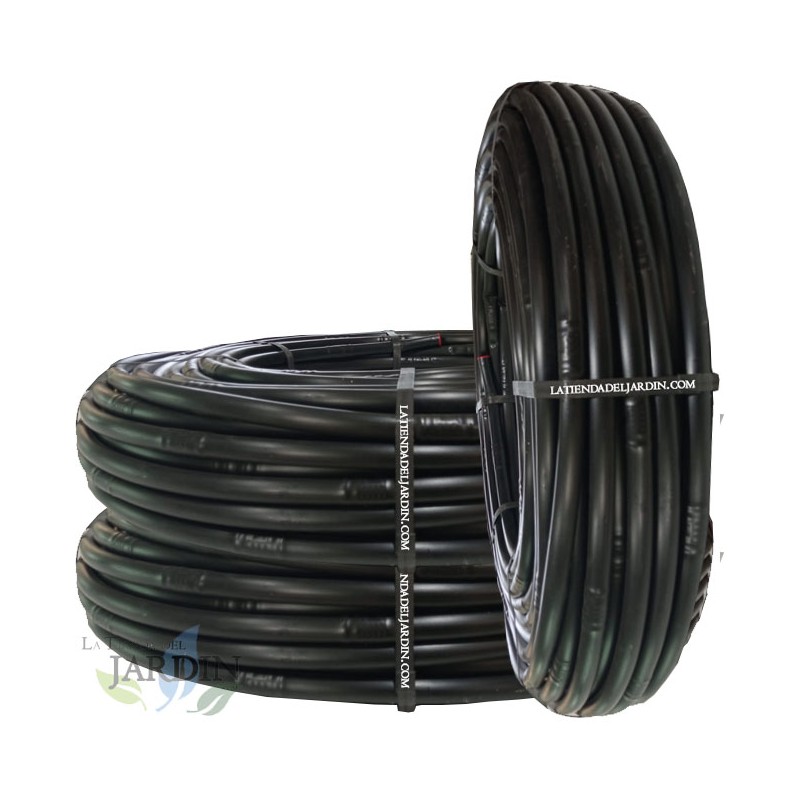 16 mm schwarzes Tropfbewässerungsrohr, Tropfer alle 50 cm, 300 Meter